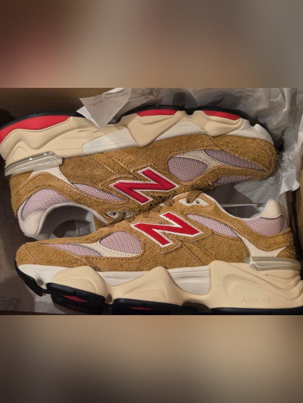 New Balance 9060 Beige Pink (Great Plains True Red) Size 5Y / 6.5 Womens